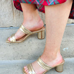 Victoria Leather Heels in Gold - The Pink Pineapple 850