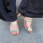 Victoria Leather Heels in Gold - The Pink Pineapple 850
