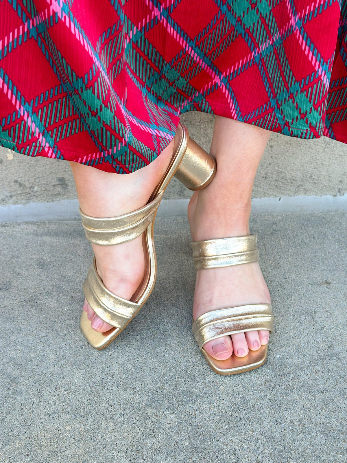 Victoria Leather Heels in Gold - The Pink Pineapple 850