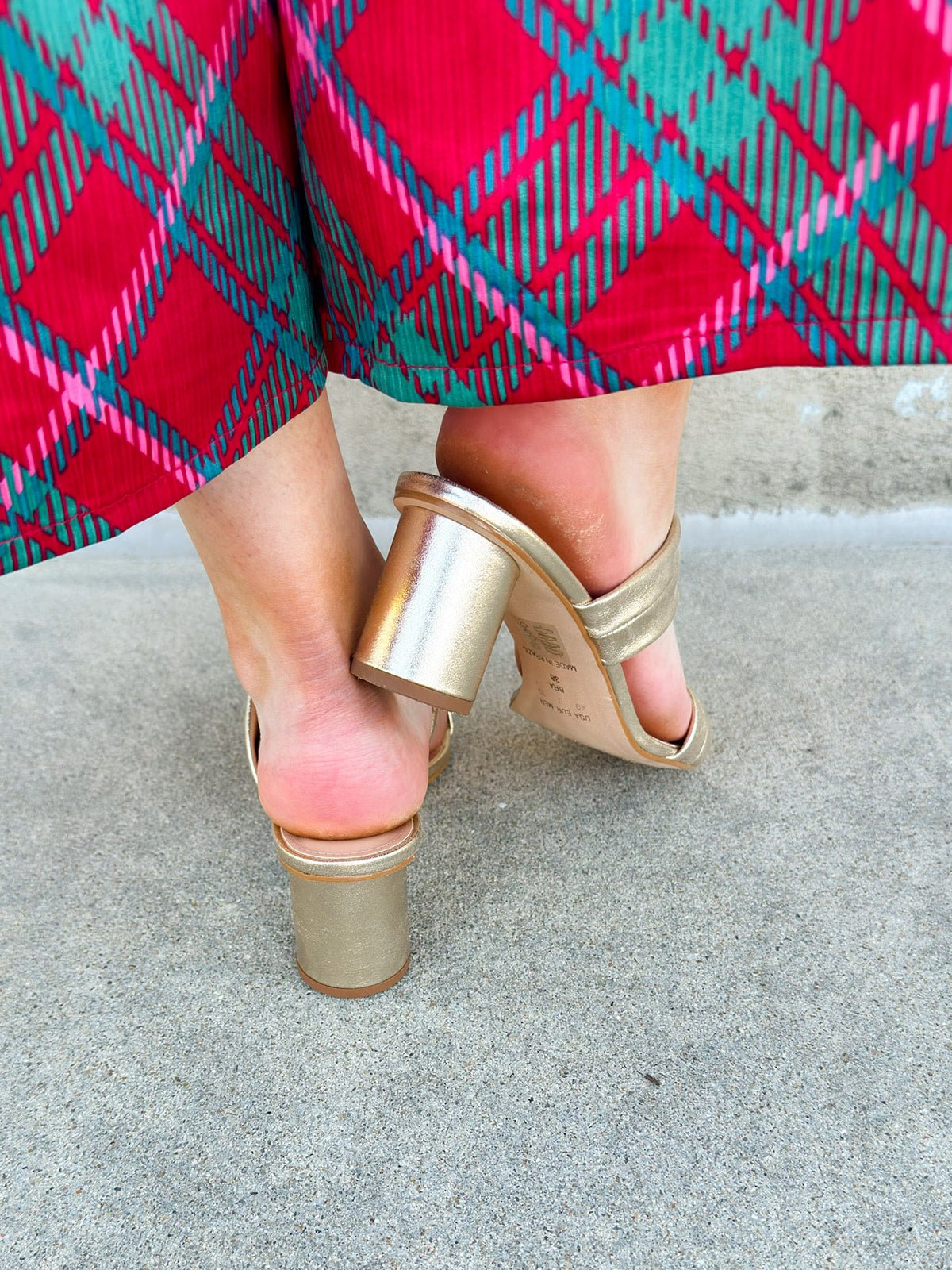 Victoria Leather Heels in Gold - The Pink Pineapple 850