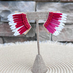 Victory Feather Drop Earrings - The Pink Pineapple 850