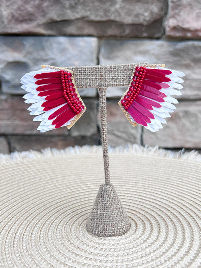 Victory Feather Drop Earrings - The Pink Pineapple 850