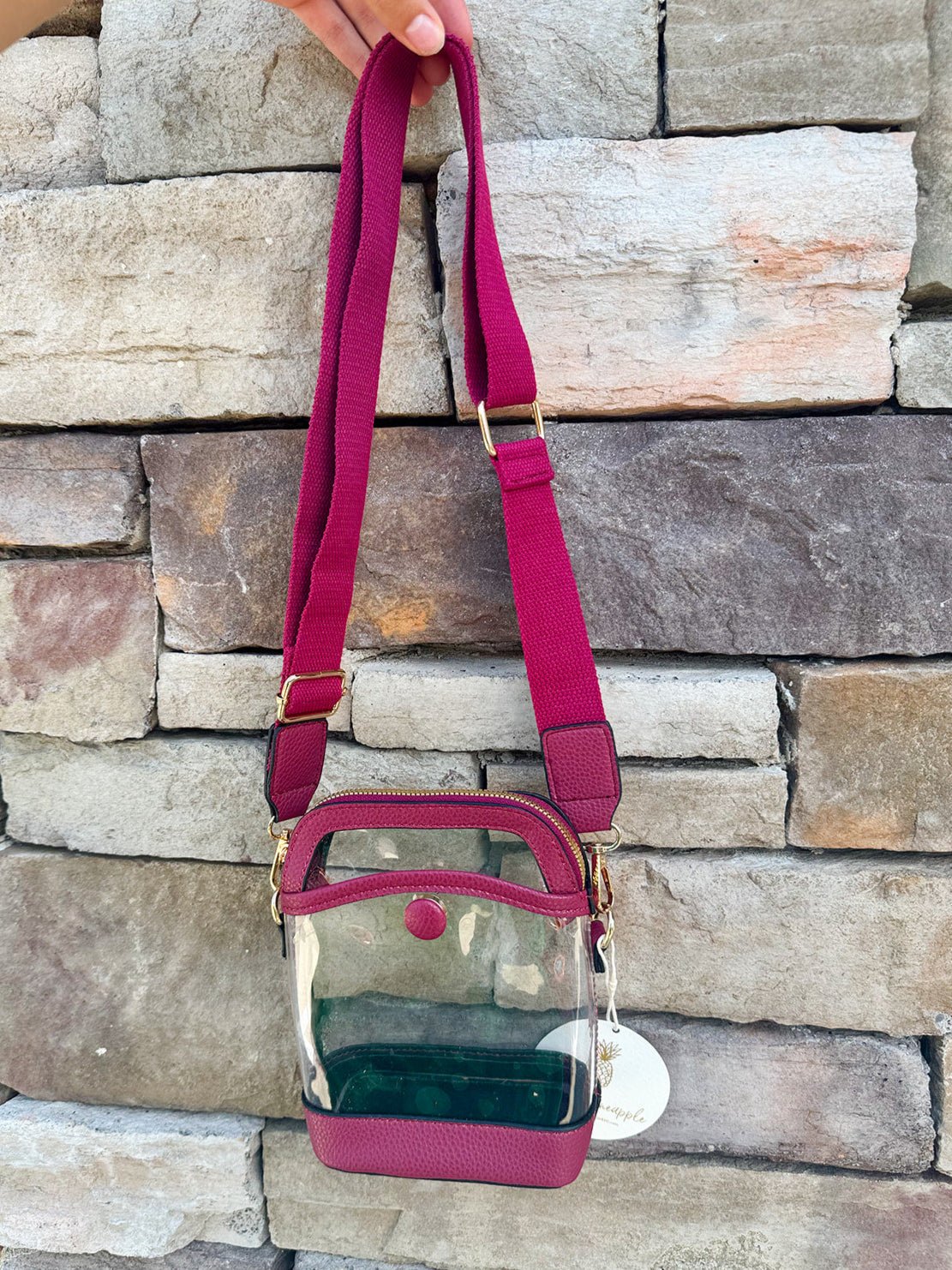 Victory Garnet Clear Stadium Bag - The Pink Pineapple 850