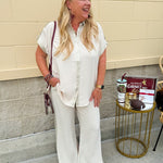 Victory Lap Wide Leg Pants in Oatmeal - The Pink Pineapple 850