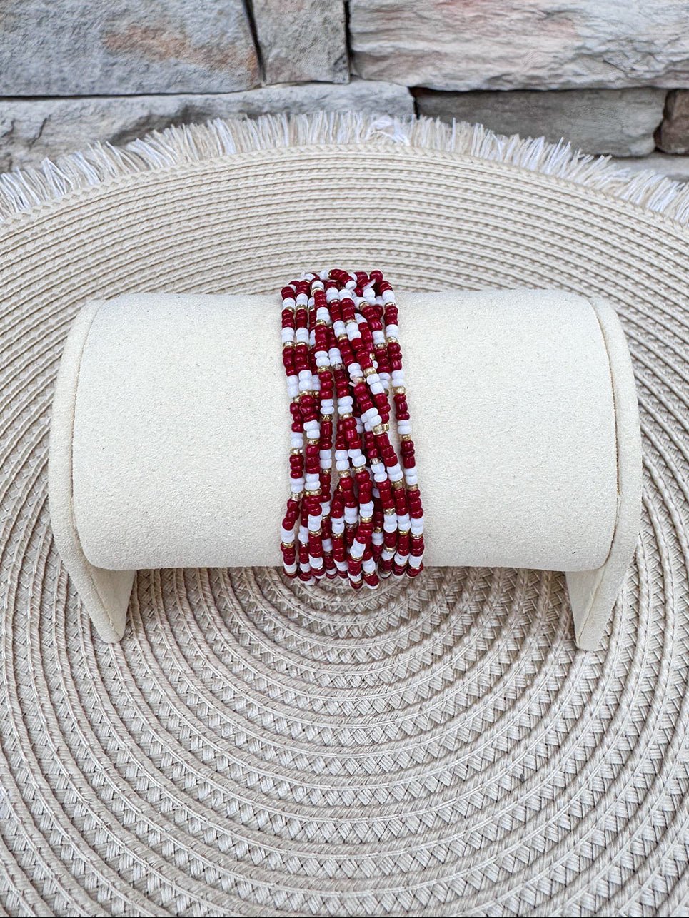 Victory Vibes 12-Layer Beaded Bracelet - The Pink Pineapple 850