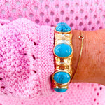 Vintage Charm Resin Stone Stretch Bracelet in Turquoise - The Pink Pineapple 850