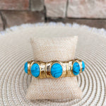 Vintage Charm Resin Stone Stretch Bracelet in Turquoise - The Pink Pineapple 850