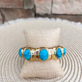 Vintage Charm Resin Stone Stretch Bracelet in Turquoise - The Pink Pineapple 850