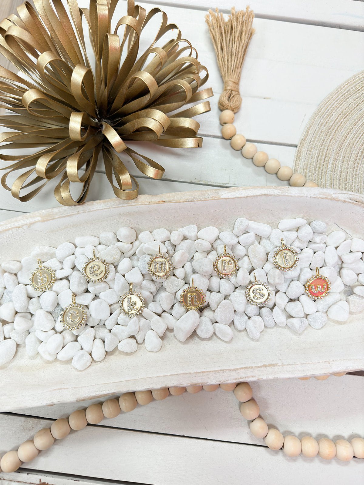 Vintage Coin Initial Charms - The Pink Pineapple 850