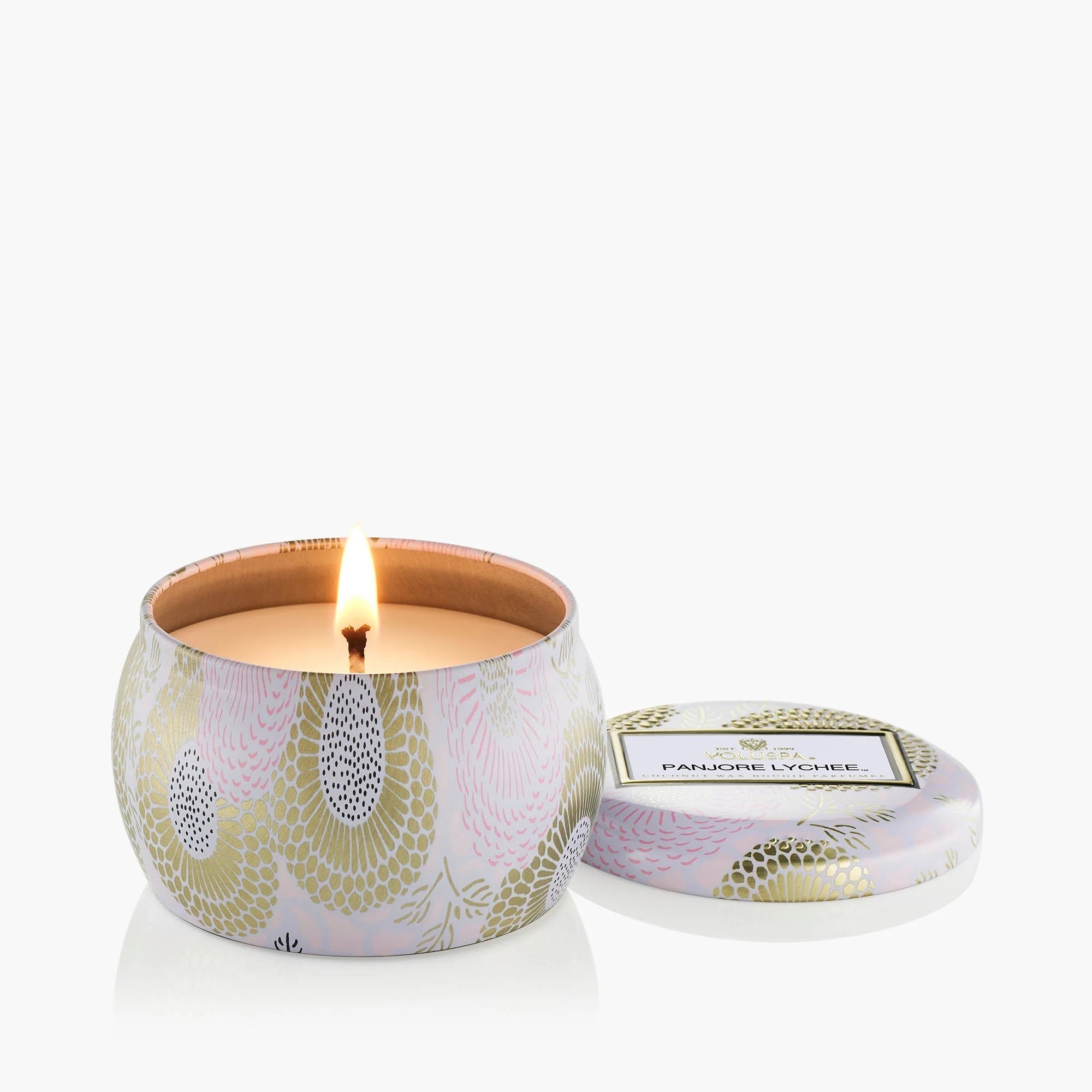 [Voluspa] Panjore Lychee Mini Tin Candle - The Pink Pineapple 850