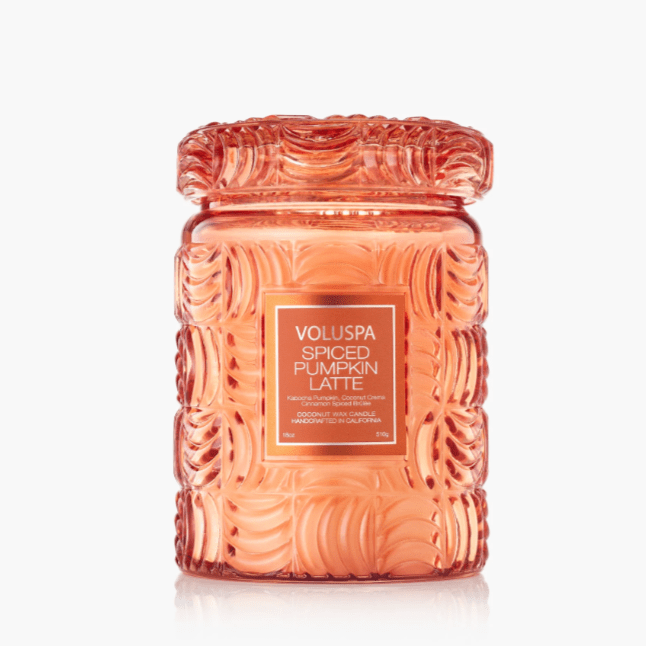 [Voluspa] Spiced Pumpkin Latte 18oz Glass Candle - The Pink Pineapple 850