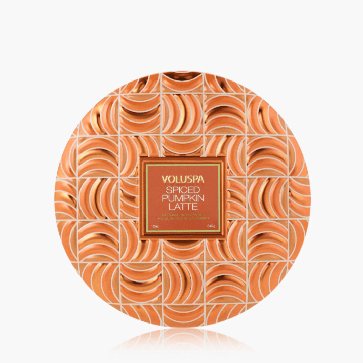 [Voluspa] Spiced Pumpkin Latte 3 Wick Tin Candle - The Pink Pineapple 850