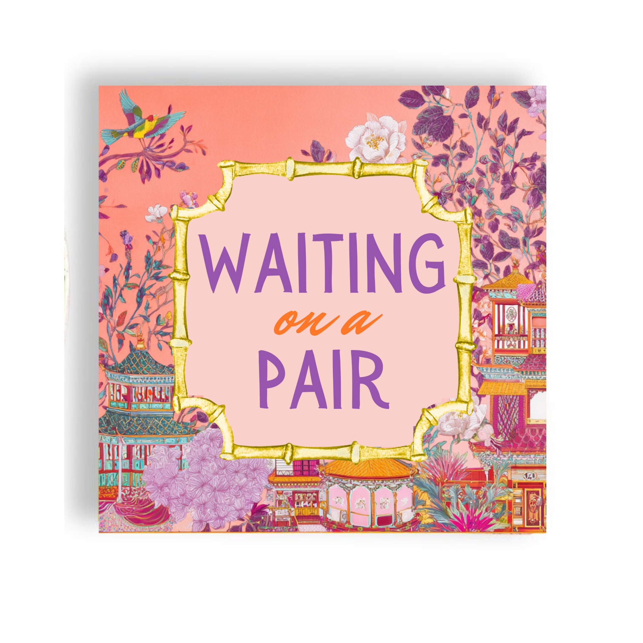 "Waiting on a Pair" Mahjong Cocktail Napkins - The Pink Pineapple 850