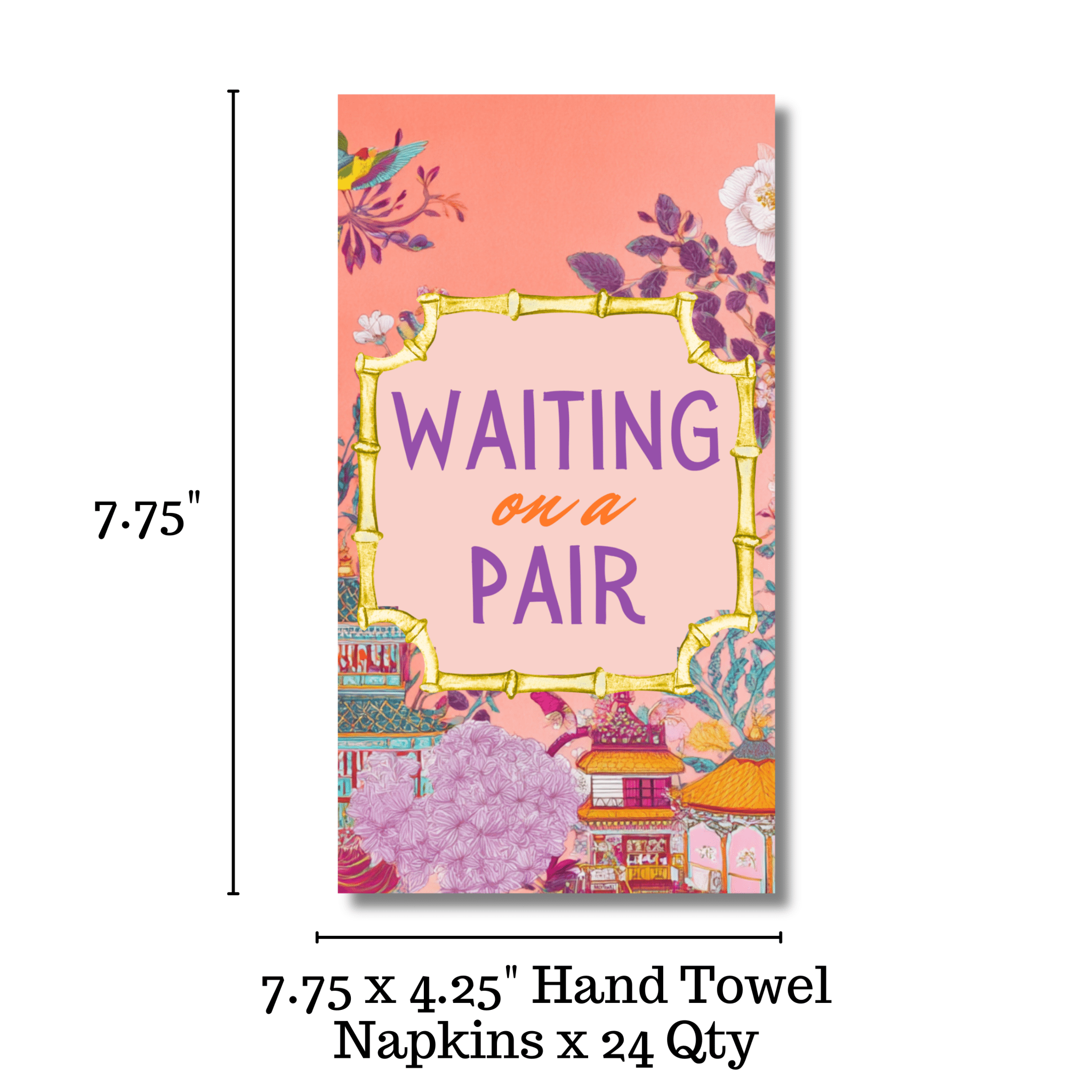 "Waiting on a Pair" Mahjong Guest Napkins - The Pink Pineapple 850