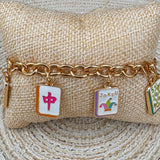 Wanna Mahj?! Enamel Charm Bracelet in Pastel Mutli - The Pink Pineapple 850