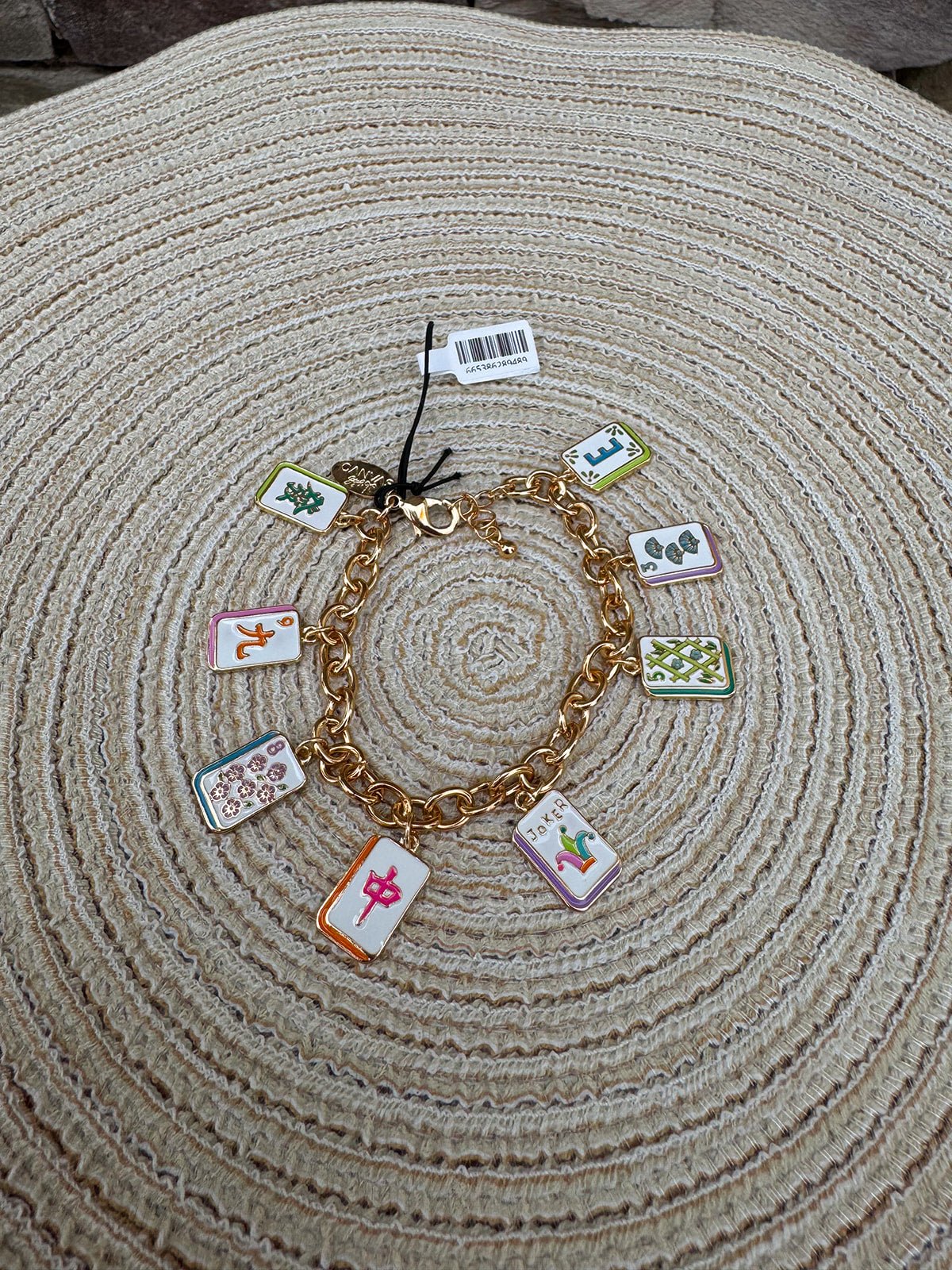 Wanna Mahj?! Enamel Charm Bracelet in Pastel Mutli - The Pink Pineapple 850