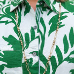 Water Resistant Gold Beaded and Open Oval Chain Necklace - The Pink Pineapple 850