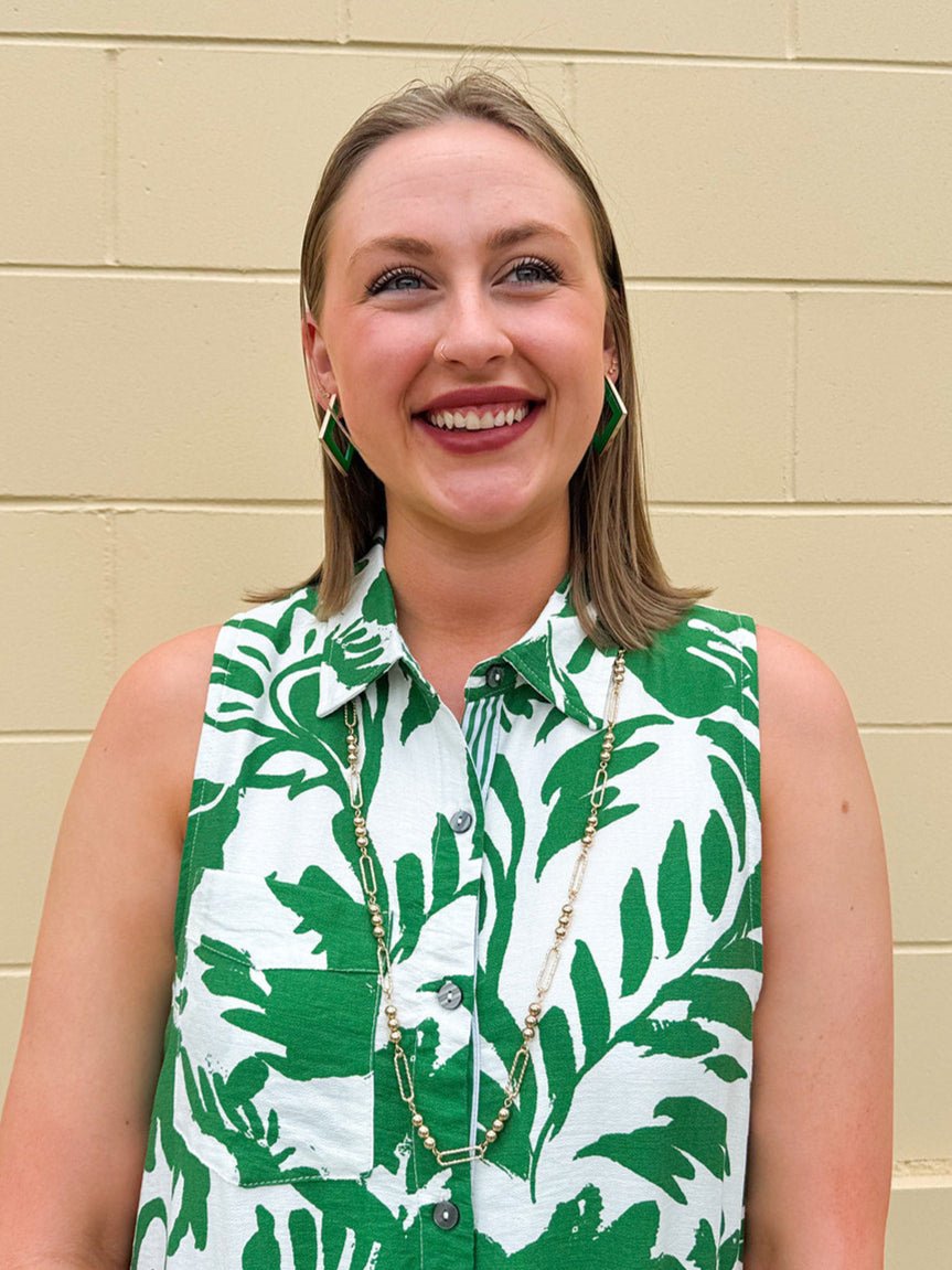 Water Resistant Gold Beaded and Open Oval Chain Necklace - The Pink Pineapple 850