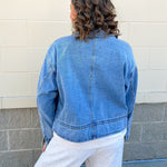 Weekend Drift Drawstring Denim Jacket - The Pink Pineapple 850