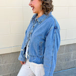 Weekend Drift Drawstring Denim Jacket - The Pink Pineapple 850