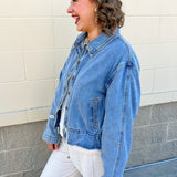 Weekend Drift Drawstring Denim Jacket - The Pink Pineapple 850