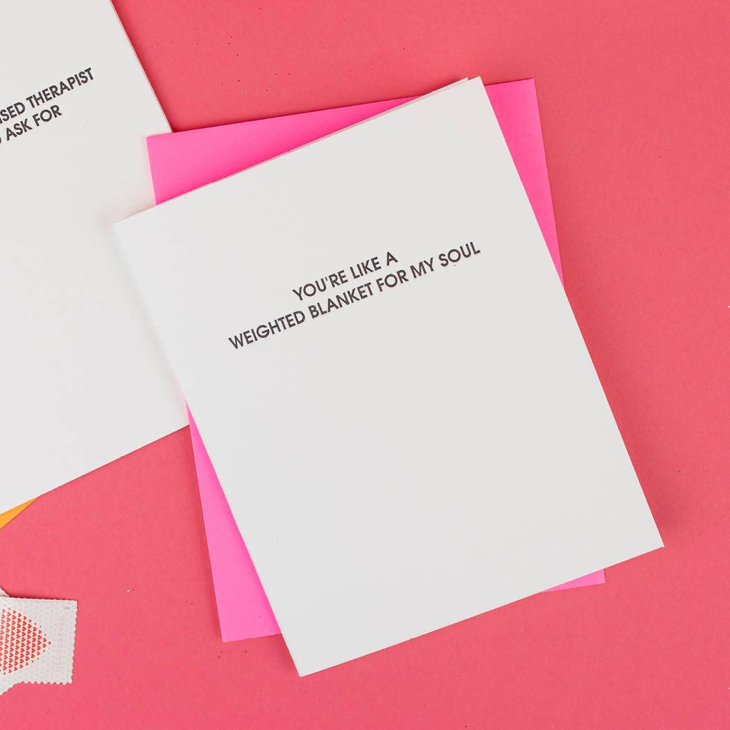 Weighted Blanket Letterpress Greeting Card - The Pink Pineapple 850