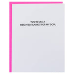 Weighted Blanket Letterpress Greeting Card - The Pink Pineapple 850