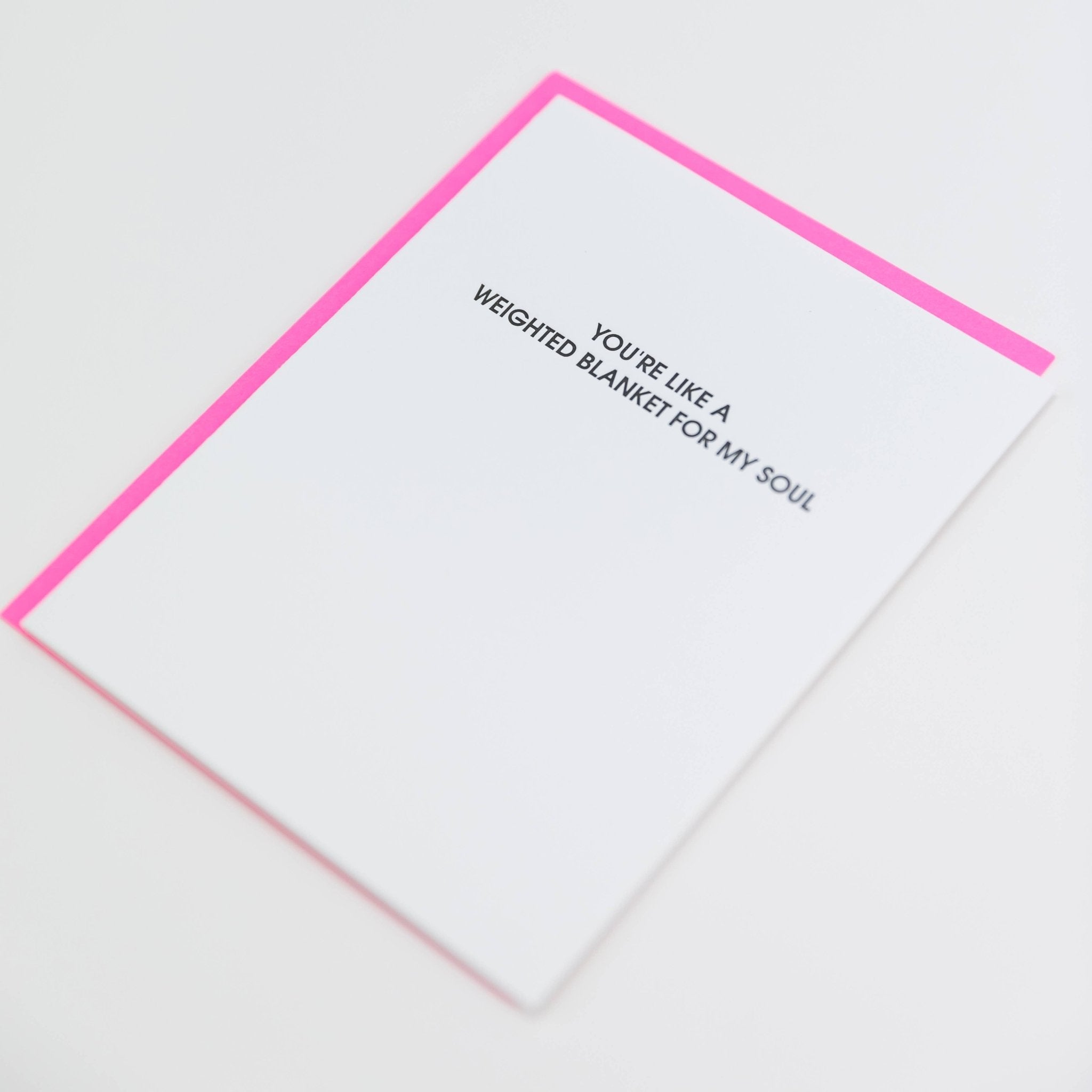 Weighted Blanket Letterpress Greeting Card - The Pink Pineapple 850