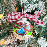 Westcott Fountain Hand - Painted Christmas Ornament - The Pink Pineapple 850