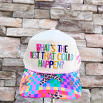 “What’s The Best That Could Happen” Cream Trucker Hat - The Pink Pineapple 850