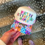 “What’s The Best That Could Happen” Cream Trucker Hat - The Pink Pineapple 850