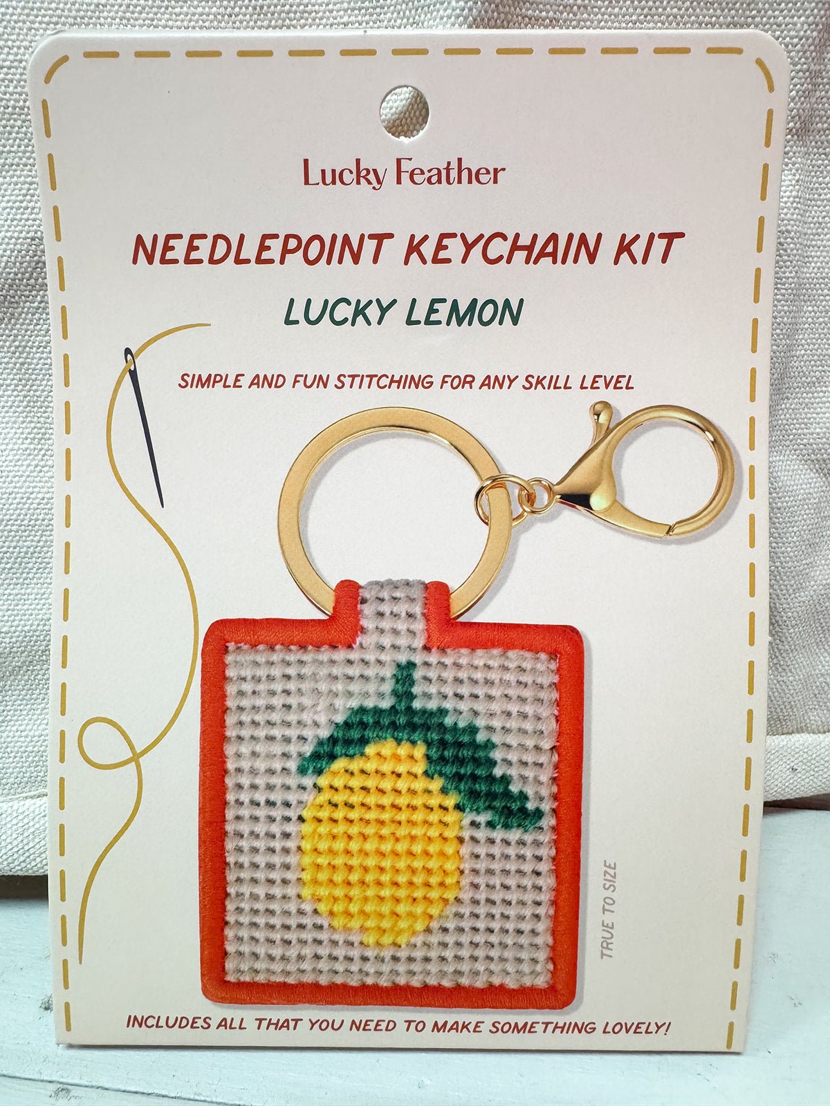 When Life Gives You Lemons Needlepoint Keychain Kit - The Pink Pineapple 850