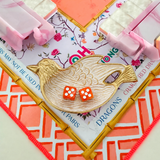 Whimsical Songbird Mahjong Dice Dish - The Pink Pineapple 850