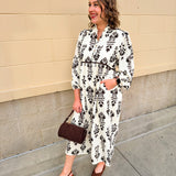 Whispered Petals Smocked Midi Dress - The Pink Pineapple 850