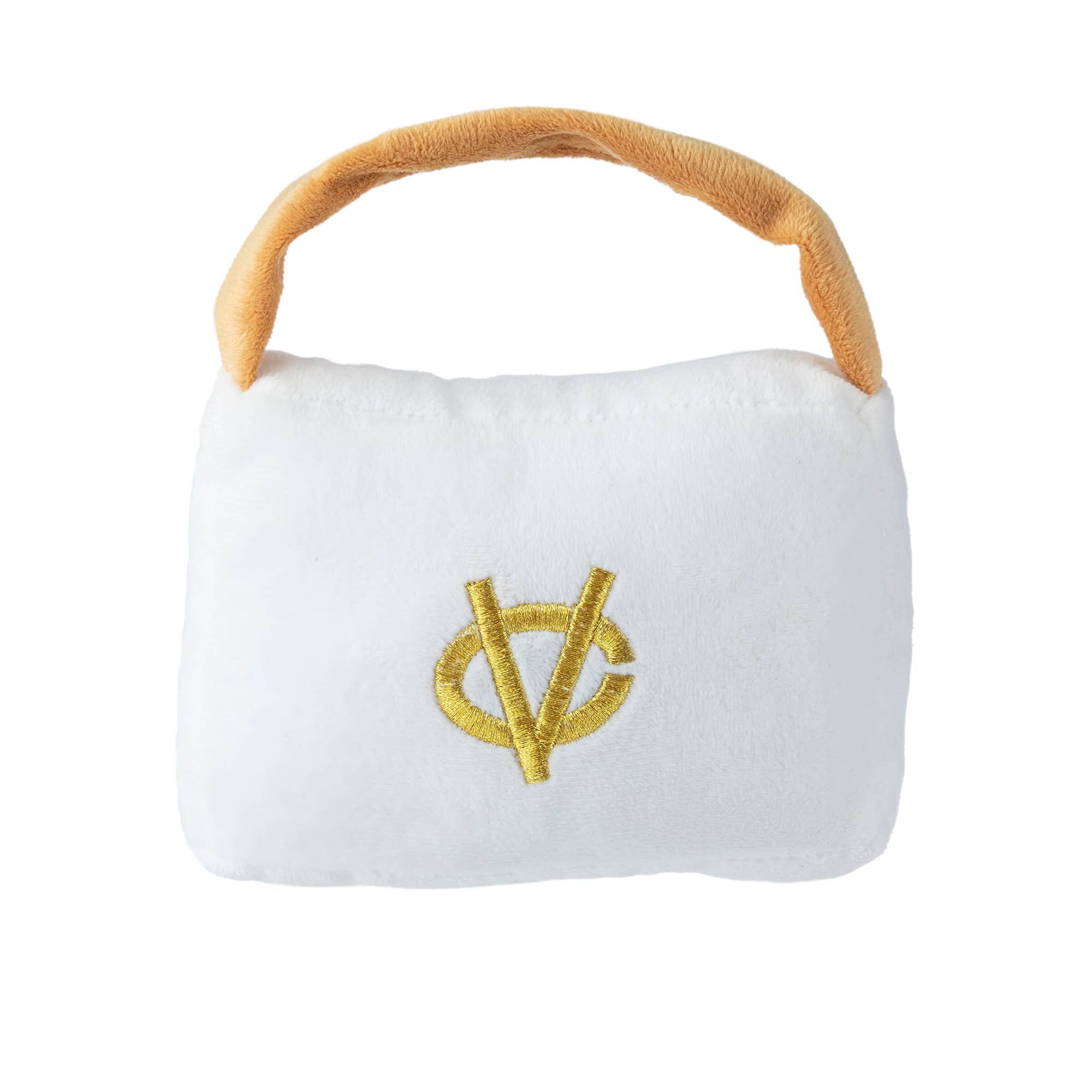 White Chewy Vuiton Purse Squeaker Dog Toy - Preorder - The Pink Pineapple 850