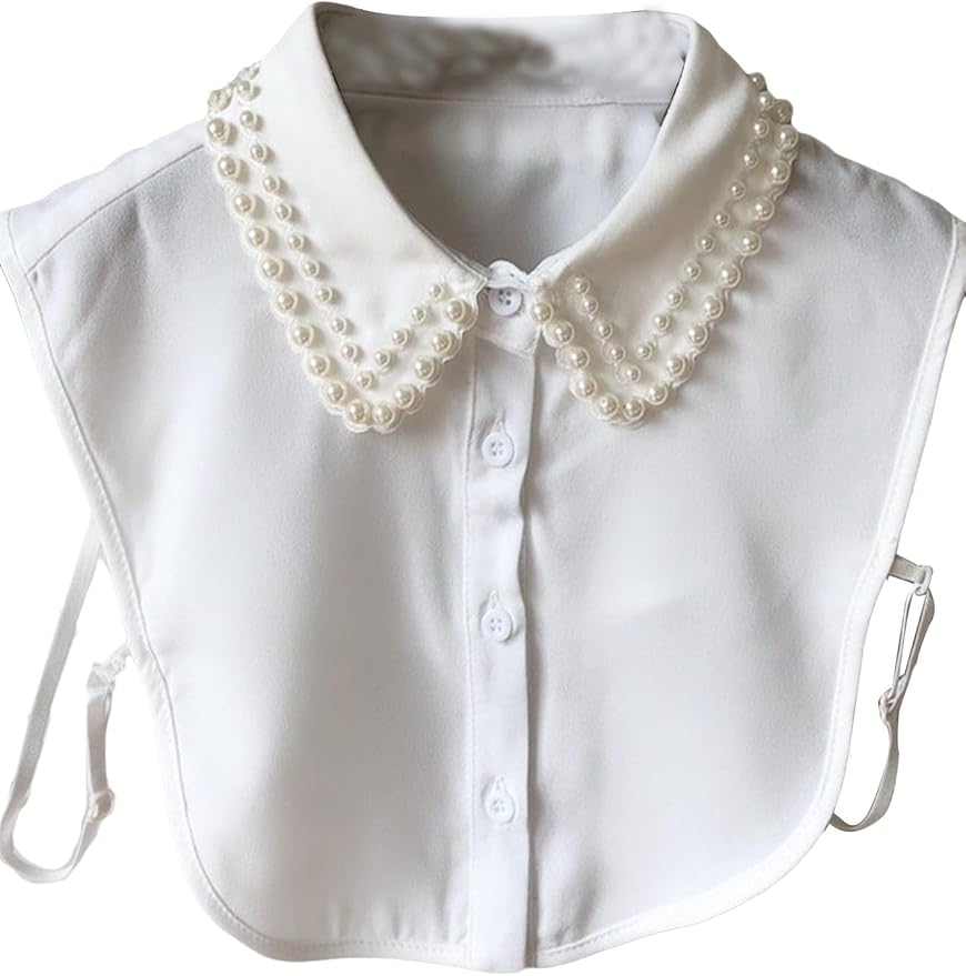 White Faux Collar with Pearls - The Pink Pineapple 850