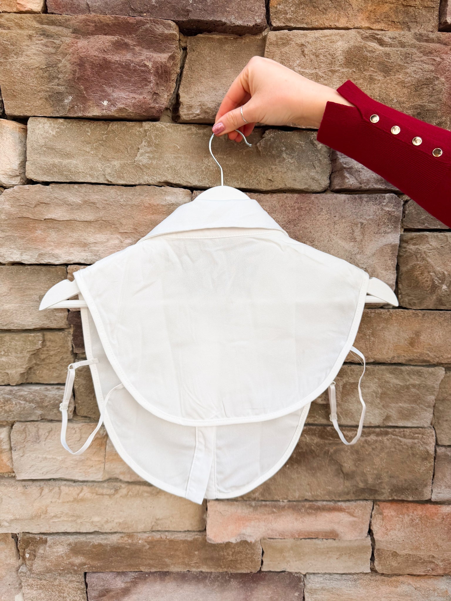 White Faux Collar with Rhinestones - The Pink Pineapple 850