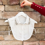 White Faux Collar with Rhinestones - The Pink Pineapple 850