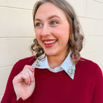 White Faux Collar with Rhinestones - The Pink Pineapple 850