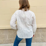 White Multi Ruffle Neck Button - Down Top - The Pink Pineapple 850