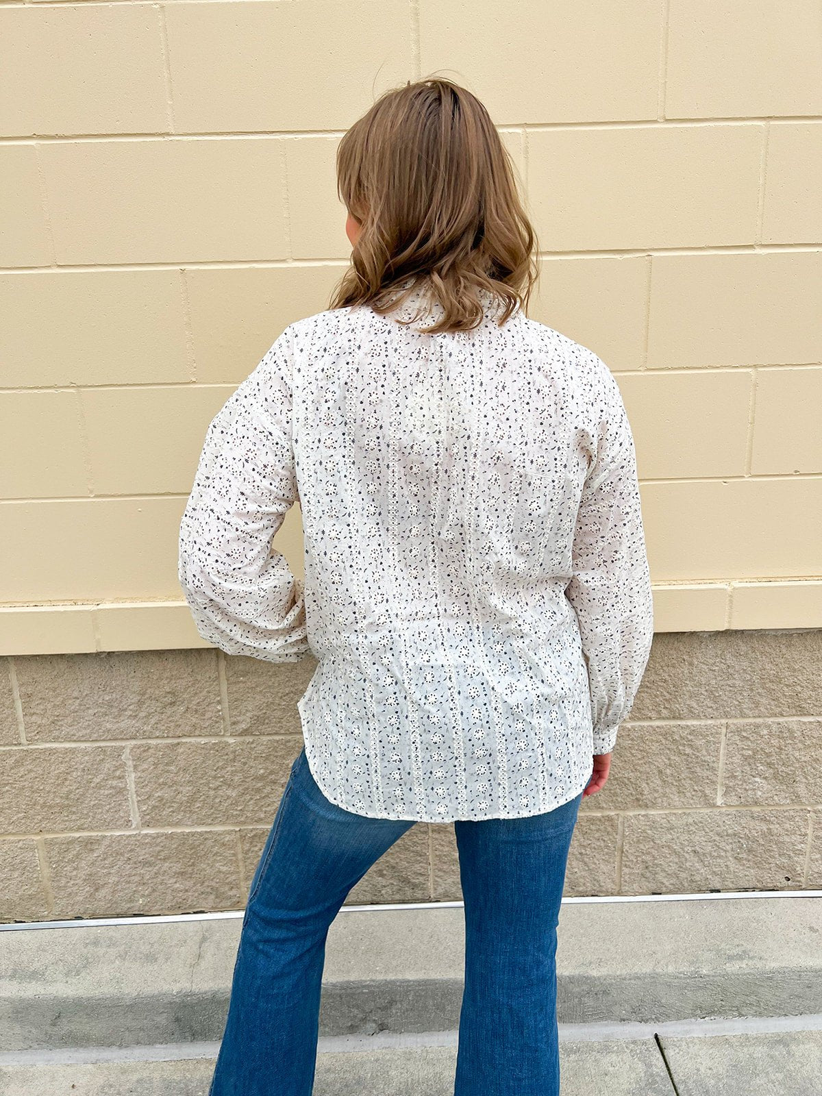 White Multi Ruffle Neck Button - Down Top - The Pink Pineapple 850