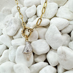 White Pearl Shell Charm - The Pink Pineapple 850