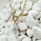 White Pearl Shell Charm - The Pink Pineapple 850