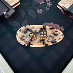 White Tortoise Oval Dice Catchall - The Pink Pineapple 850