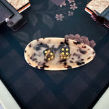White Tortoise Oval Dice Catchall - The Pink Pineapple 850