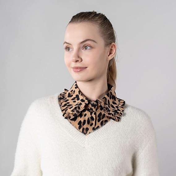 Wild Muse Ruffle Leopard Faux Collar - The Pink Pineapple 850