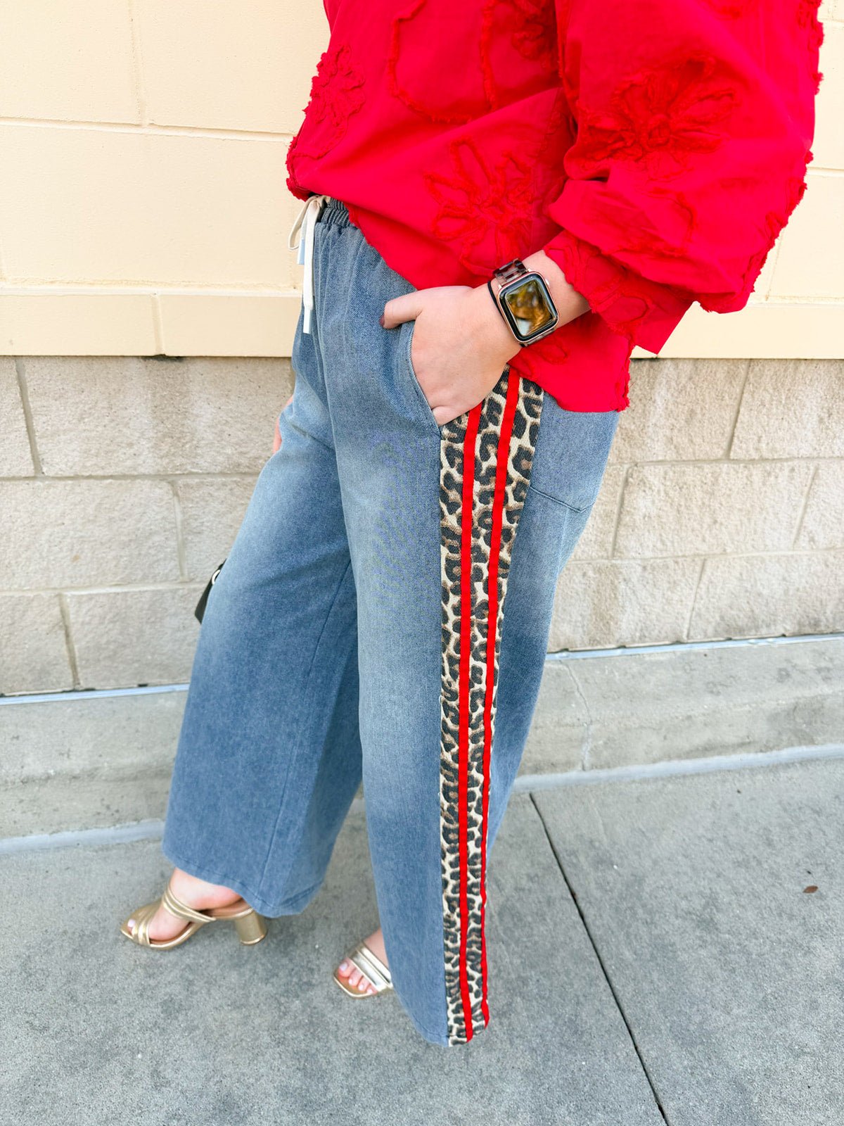 Wild Streak Holiday Denim Pants - The Pink Pineapple 850