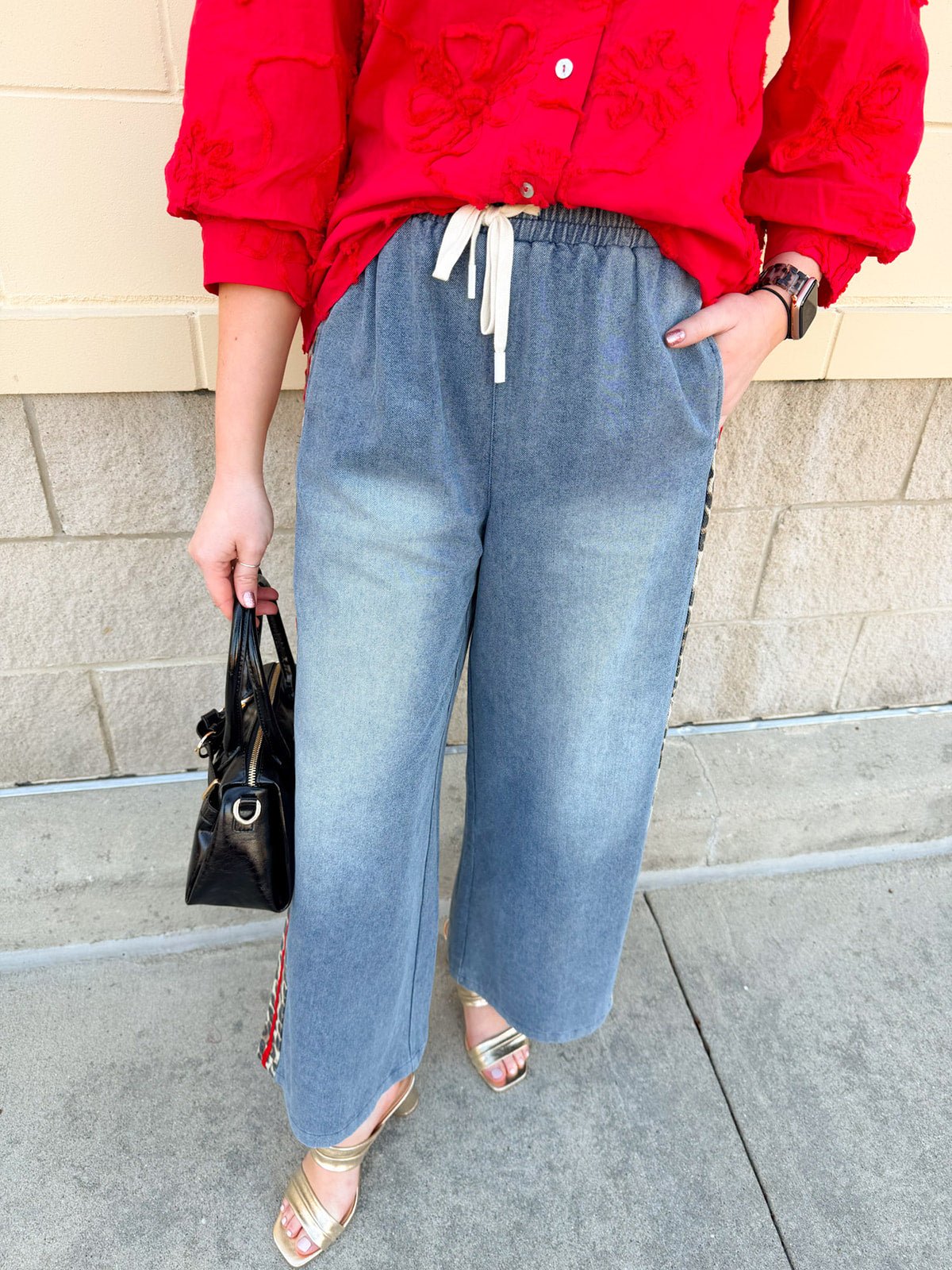 Wild Streak Holiday Denim Pants - The Pink Pineapple 850