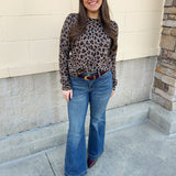 Wild Whisper Leopard Crew Neck Sweater - The Pink Pineapple 850