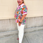 Wildly in Bloom Button Down Top - The Pink Pineapple 850